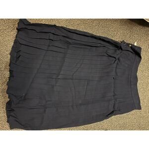 Vintage Jaeger Dark Blue Button Up Pleated Skirt, Size 14